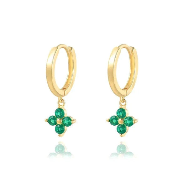 Skye Emerald Green Hoops Earrings