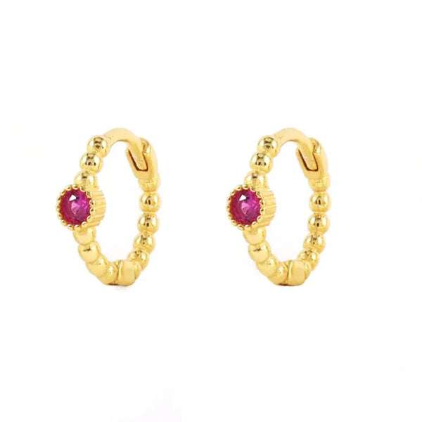 Nina Deep Rose Hoops Earrings