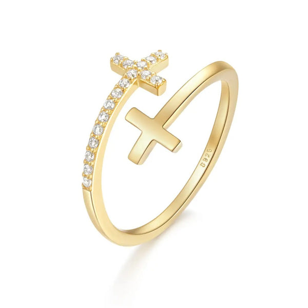 Piara Crystal Cross Ring