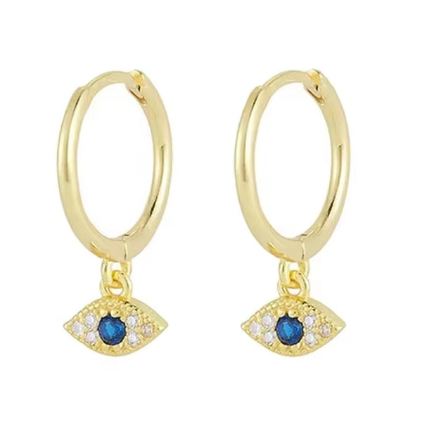 Muse Sapphire Evil Eye Hoops Earrings