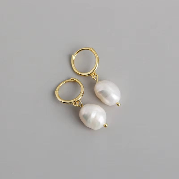 Aurora Pearl Drop	Hoops