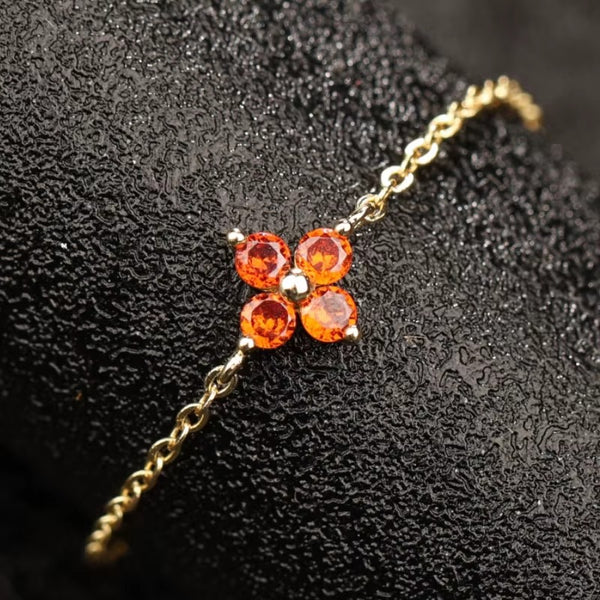 Bedford Red Ruby Clover Bracelet