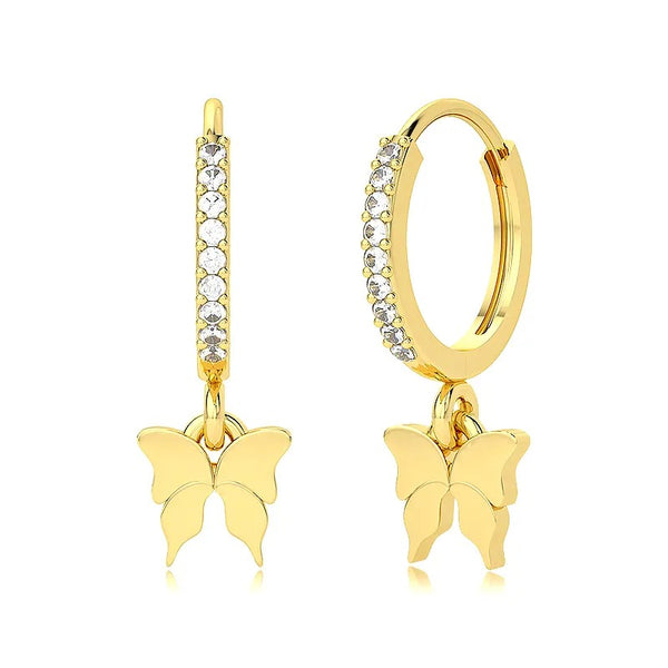 Rain Crystal Hoops Earrings