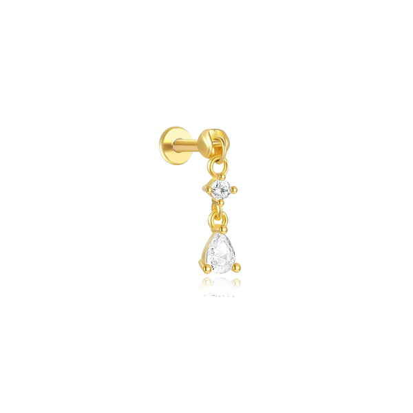 Bayont Crystal Drop Flatback Stud- Single Earring