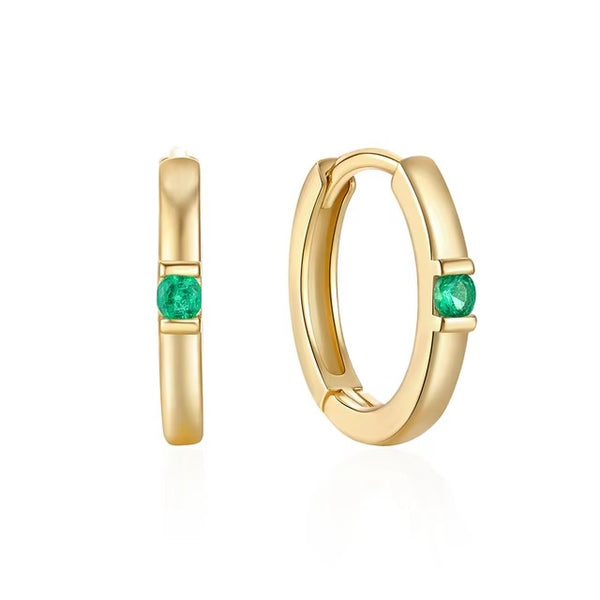 Sky Emerald Green Hoops Earrings