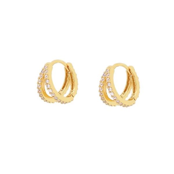 Mira Crystal Hoops Earrings