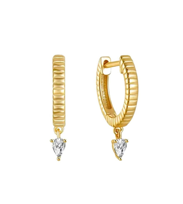 Rose Crystal Hoops Earrings